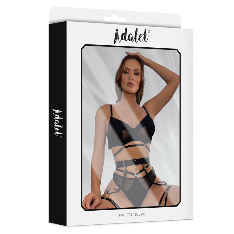 Ellie Bra Thong Garter Belt and Garters Set