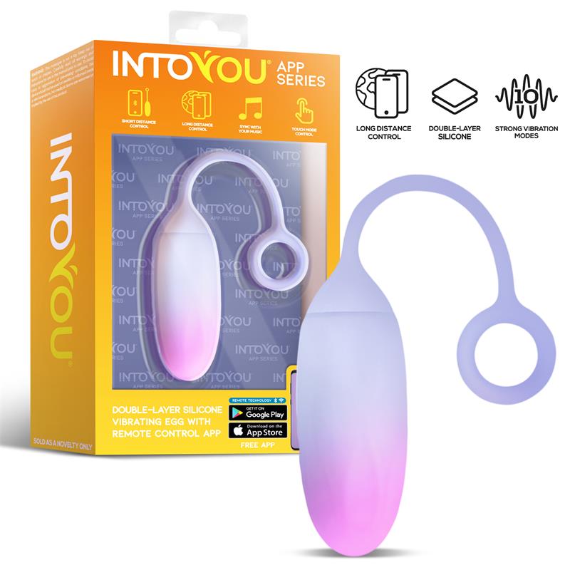 Vibrating Egg with APP Double Layer Silicone Pink Blue