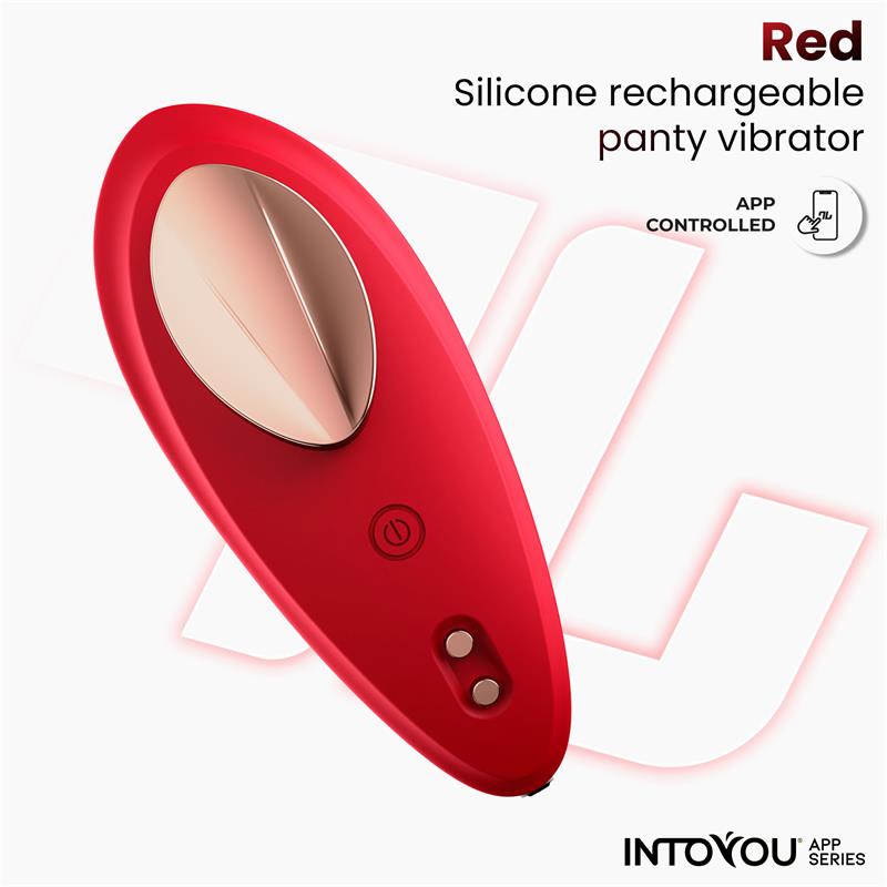 Silicone Panty Vibrator with App Layer Red