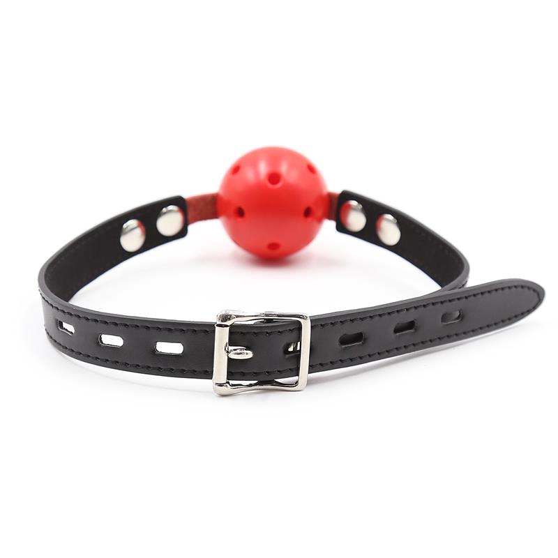 Ball Gag Breathable Black Red