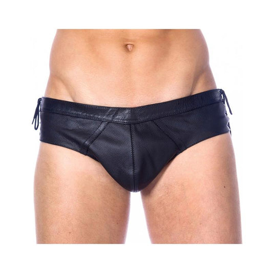 Leather Briefs Adjustable Black