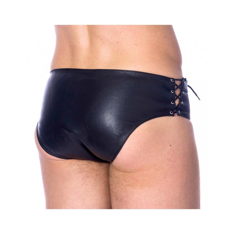 Leather Briefs Adjustable Black