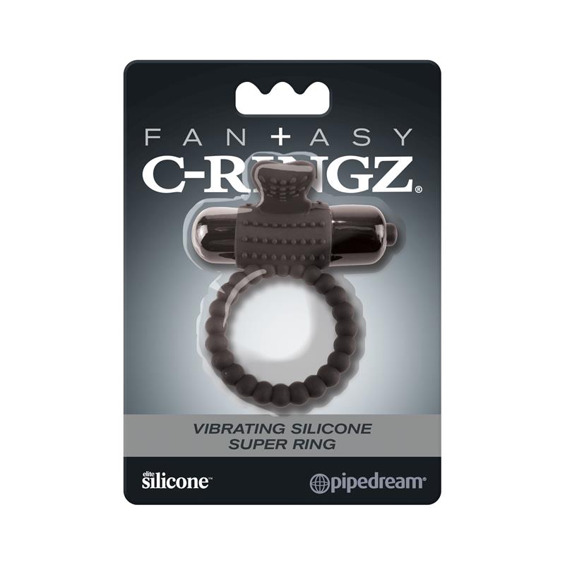 Fantasy C Ringz Vibrating Silicone Super Ring Black