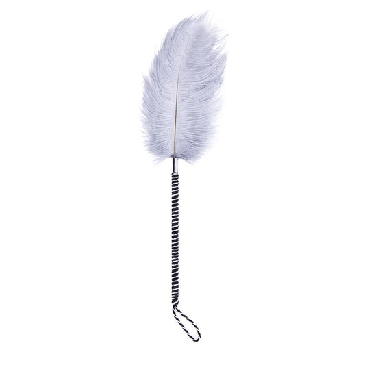 Feather Tickler with Wrapped 46 cm Black White