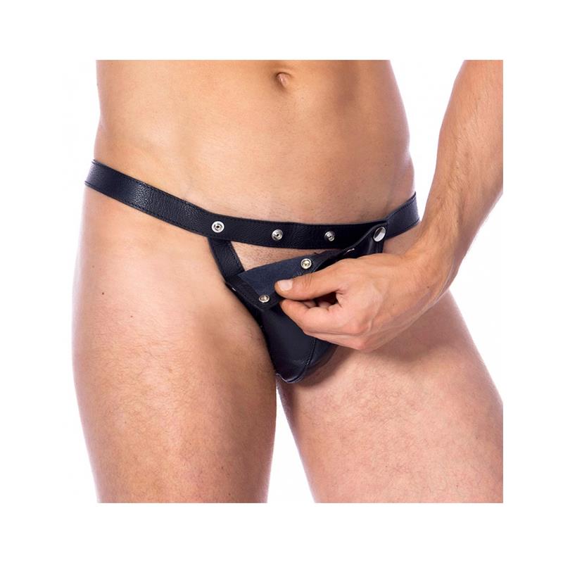 Leather Adjustable Briefs One Size