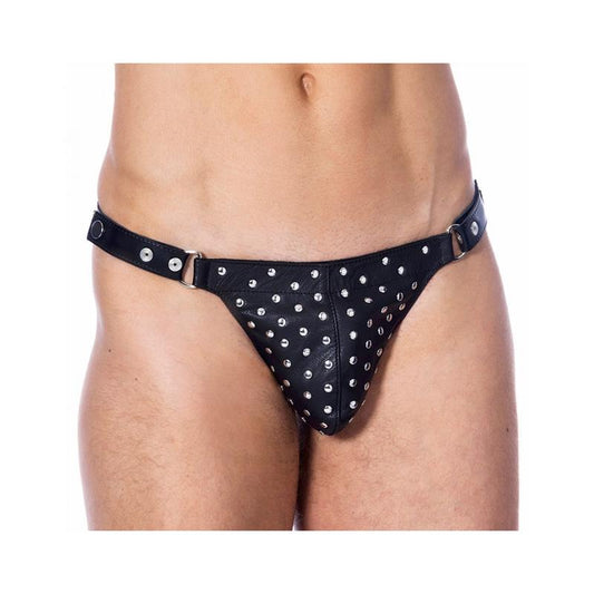 Leather G string Adjustable with Rivets