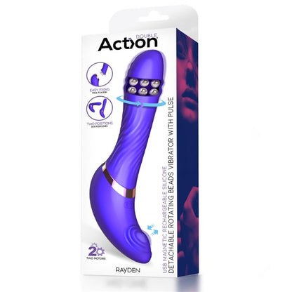 Rayden Detachable Rotating Beads Vibrator with Pulsation Two Positions