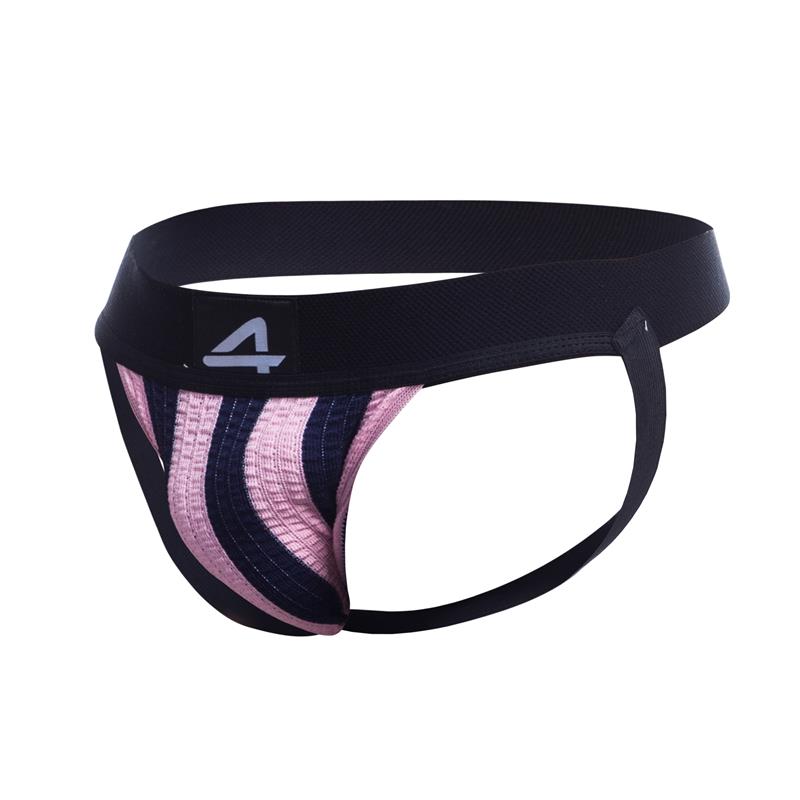 Stripe Pink Jockstrap Pink and Black