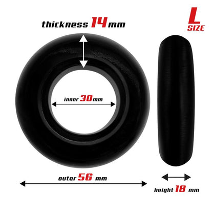 Set of 3 Cock Rings Flexible Black