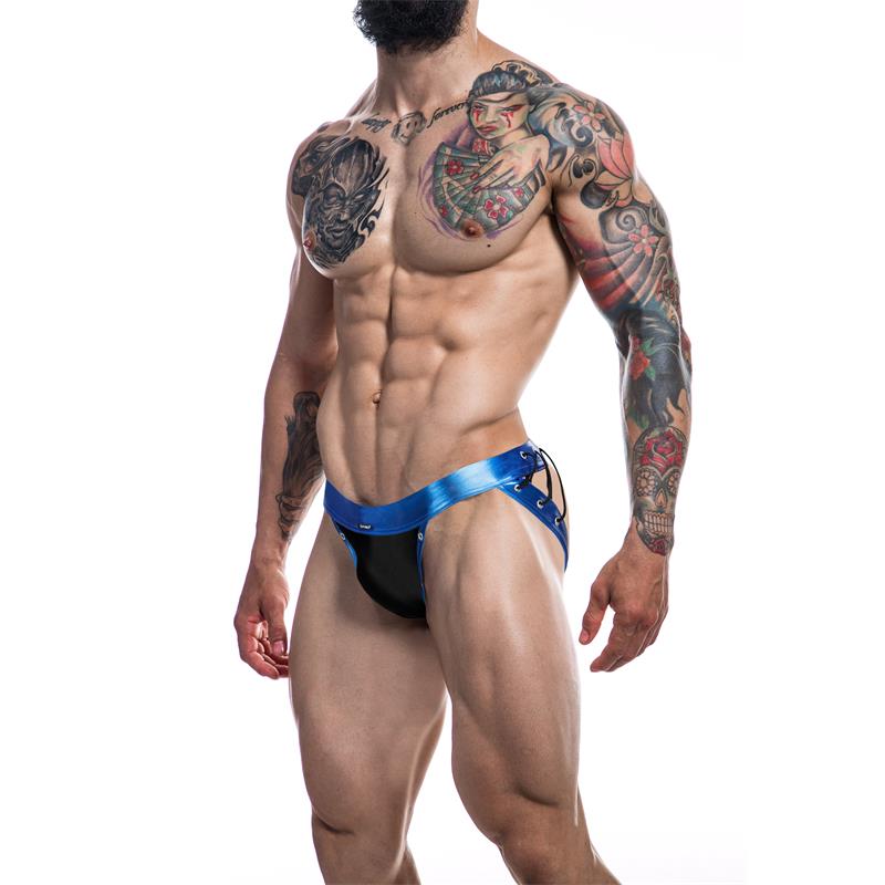 C4M14 Desire Jockstrap Blue Leatherette