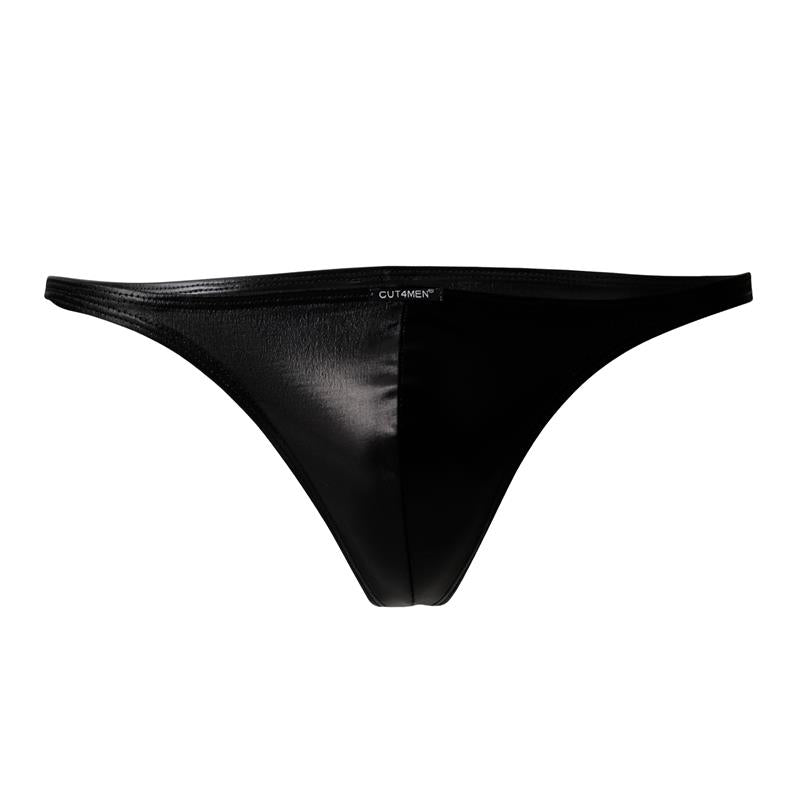 C4M11 Brazilian Brief Leatherette Black