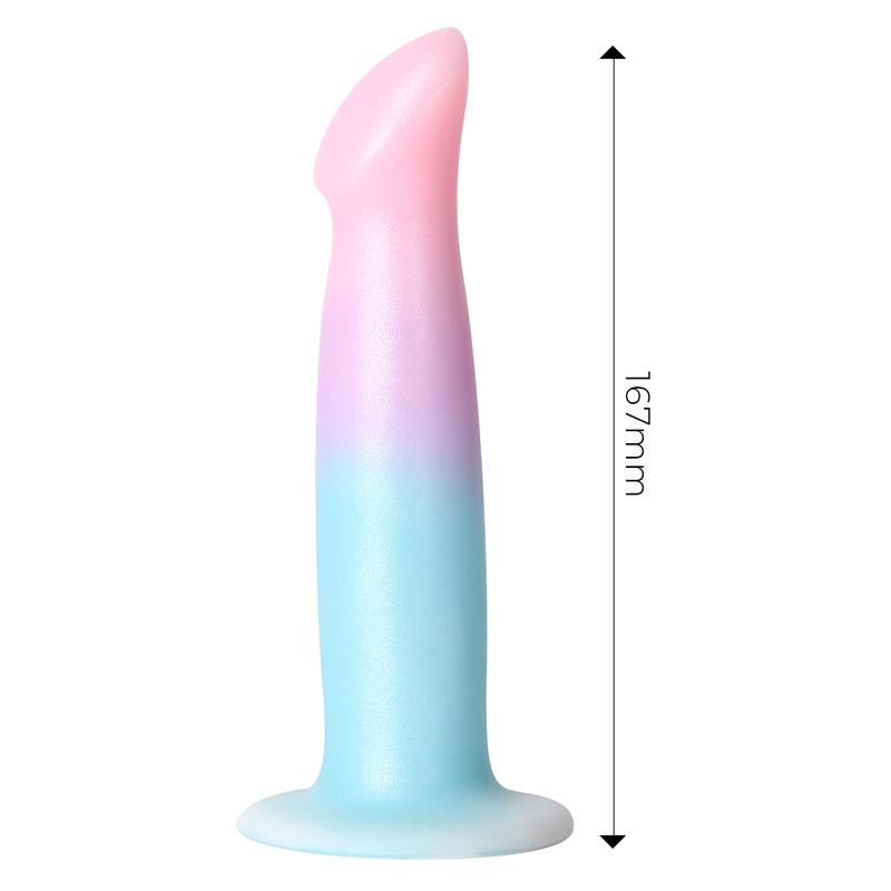 Dildo Dildo with Vibration and Suction Cup Gradient Colour 17 cm