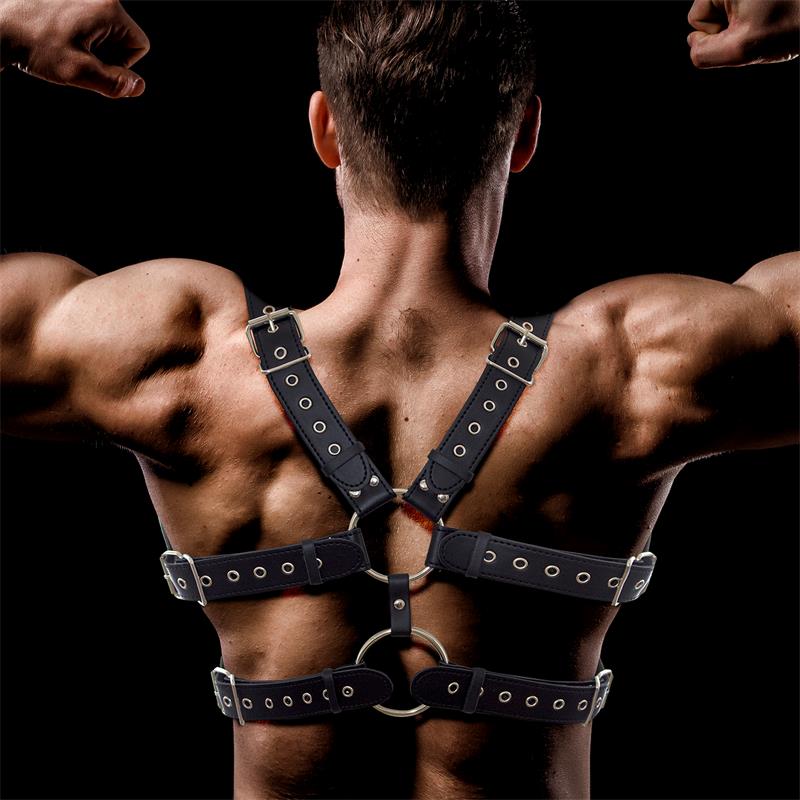 Aurum Male Chest Bondage Harness Vegan Leather