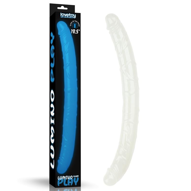 Double dildo Lumino Blue Light 185