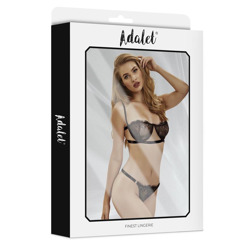 Mia Thong and Bra Set Black
