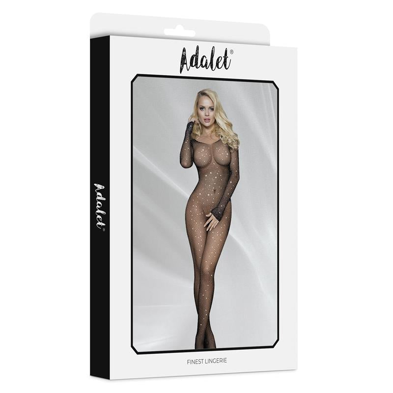 Maty Bodystocking open crotch with Rhinestones