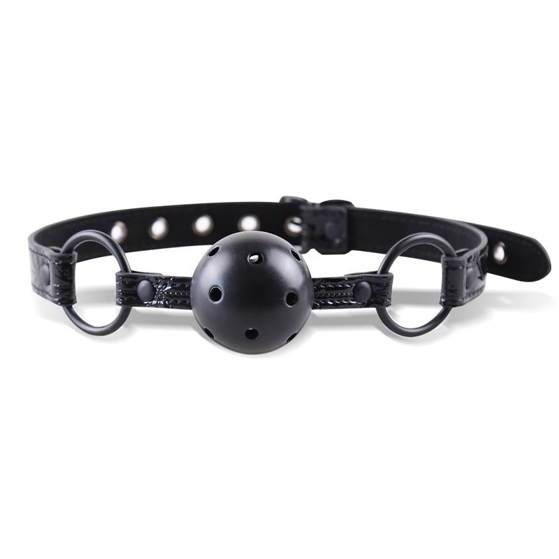 Breathable Gag Ball Sapphire Vegan Leather