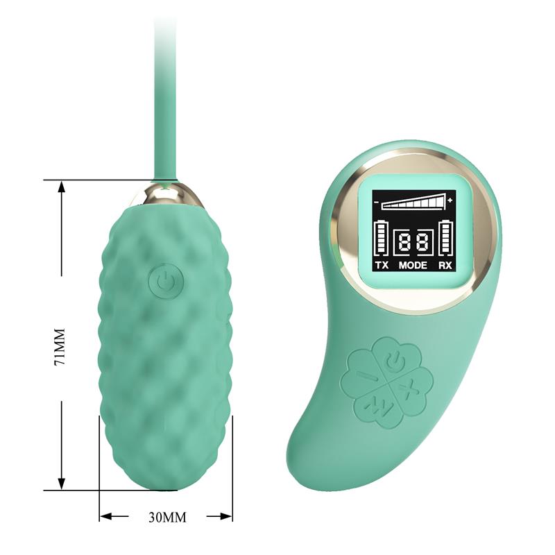 Vivian Vibrating Egg with Digital Screen Remote Control Green