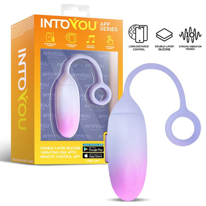 Vibrating Egg with APP Double Layer Silicone Pink Blue