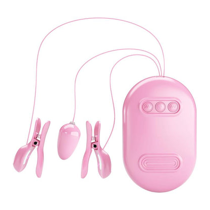 Surprise Box Vibrating Egg and Electric Shock Nipple Clamps Pink