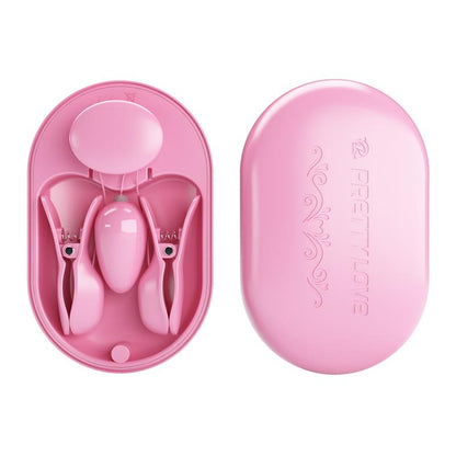 Surprise Box Vibrating Egg and Electric Shock Nipple Clamps Pink