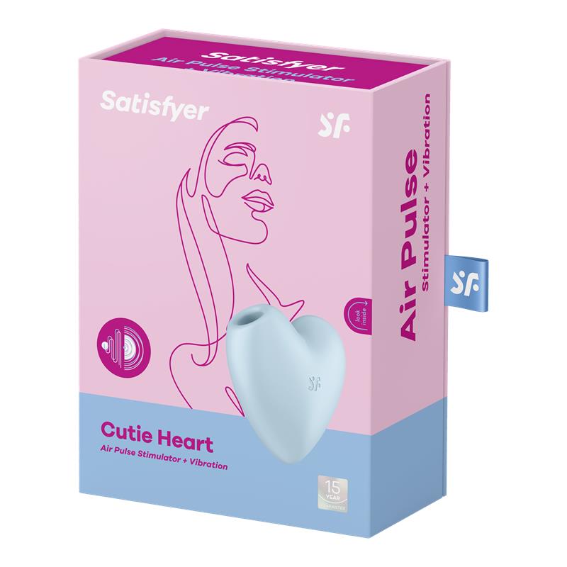 Cutie Heart Clitoris Sucker and Vibe Blue