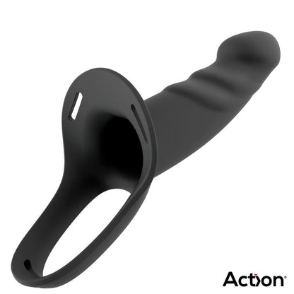 Strap On with Hollow Dildo Premium Silicone Size S Black