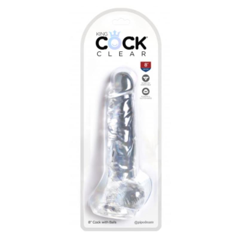 Realistic Dildo with Testicles 8 Clear