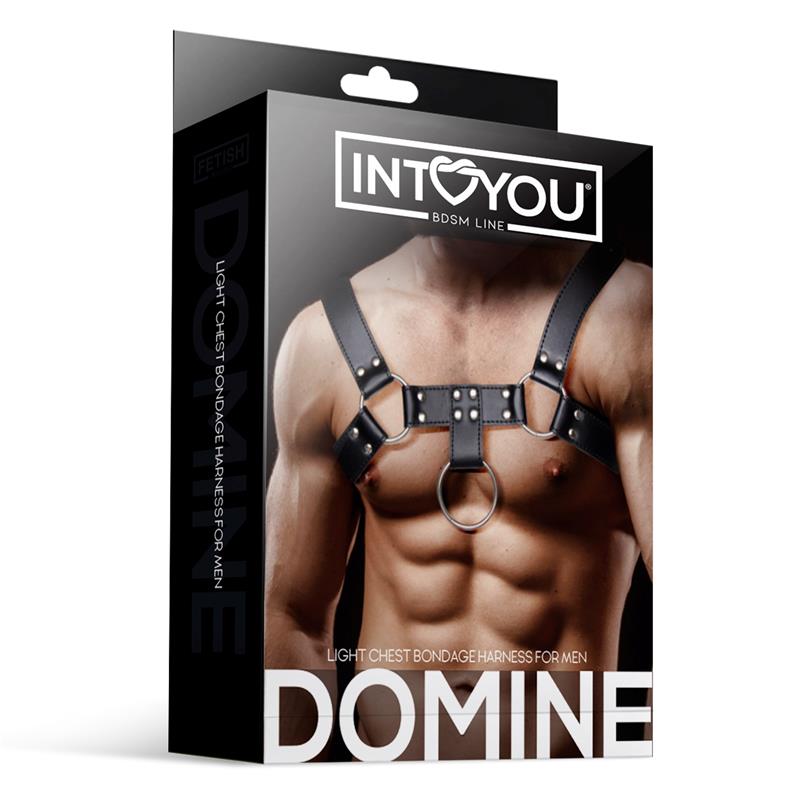 Domine Male Chest Bondage Harness Vegan Leather