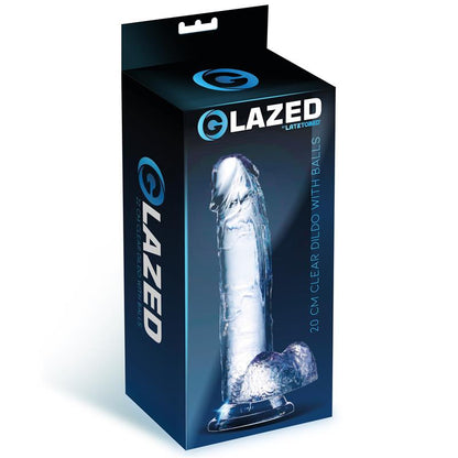 Realistic Dildo with Testicles Crystal Material 20 cm